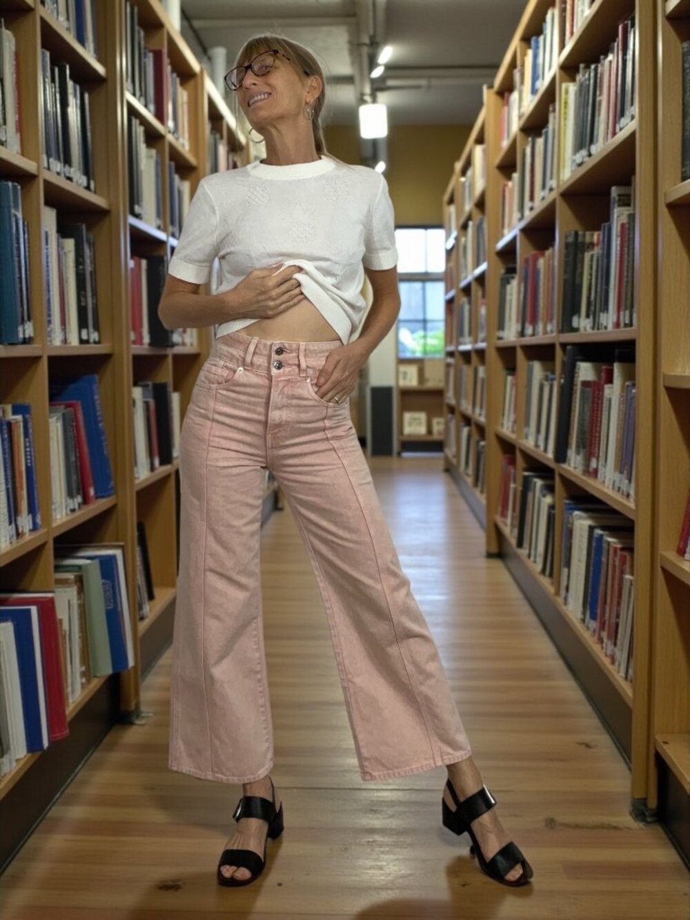 Veronica Beard Taylor Wide Leg Crop High Rise Jeans 24 Stoned Pink Shell NEW